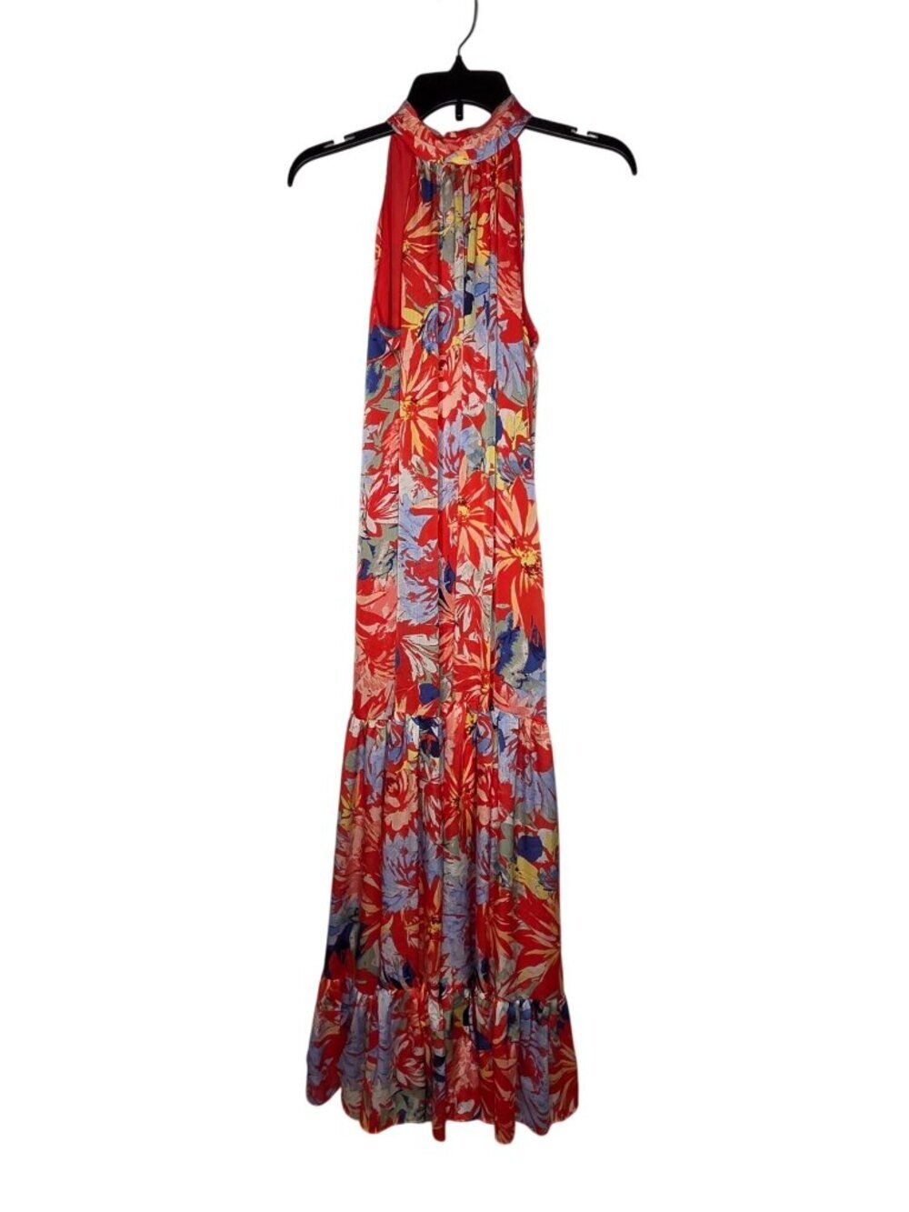 Vince Camuto Oscar Halterneck Tiered Maxi Dress - Cayenne